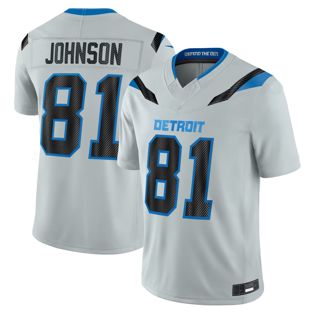 Reast D.Lions #81 Calvin Johnson Silver 2026 Rivalries Collection Limited Stitched Jerseys