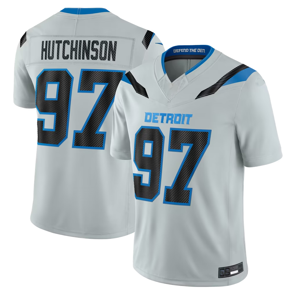 Reast D.Lions #97 Aidan Hutchinson Silver 2026 Rivalries Collection Limited Stitched Jerseys