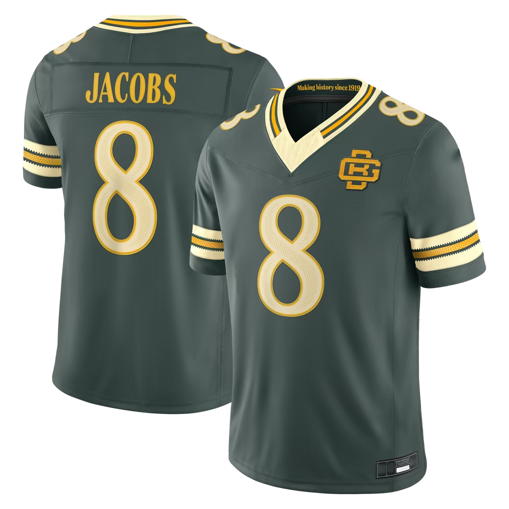 Reast GB.Packers #8 Josh Jacobs Green 2026 Rivalries Collection Limited Stitched Jerseys