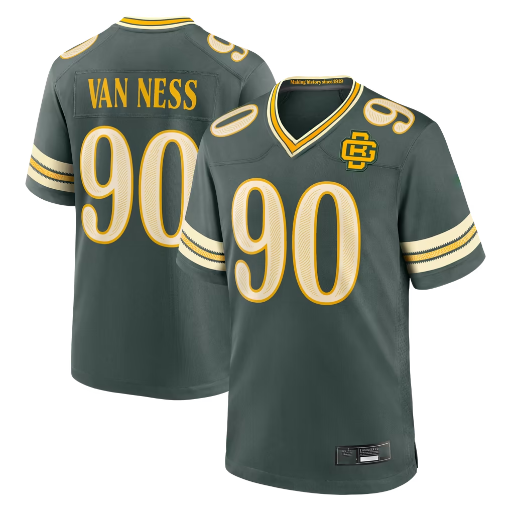 Reast GB.Packers #90 Lukas Van Ness Green 2026 Rivalries Collection Game Stitched Jerseys