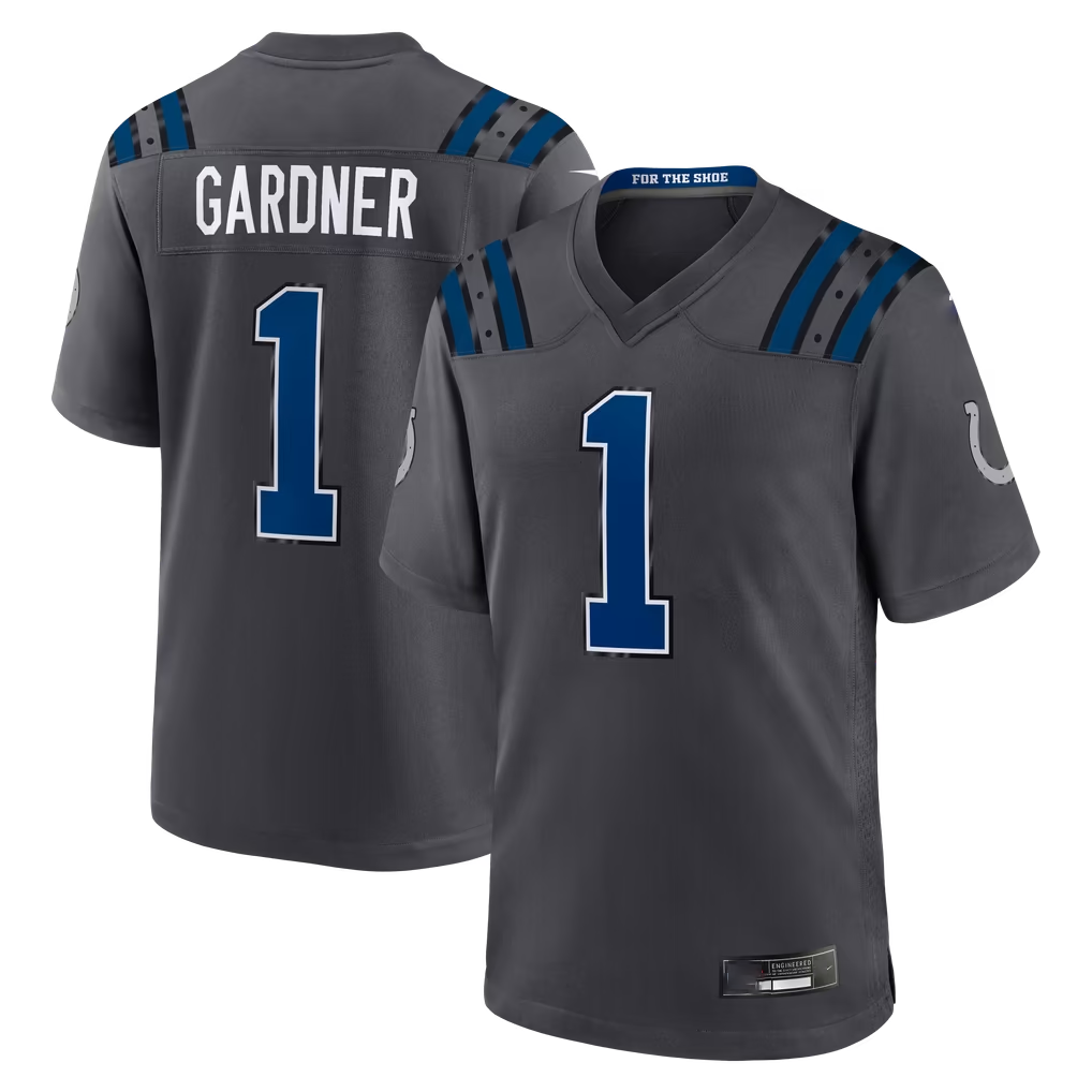 Reast IN.Colts #1 Sauce Gardner Anthracite 2026 Rivalries Collection Game Stitched Jerseys