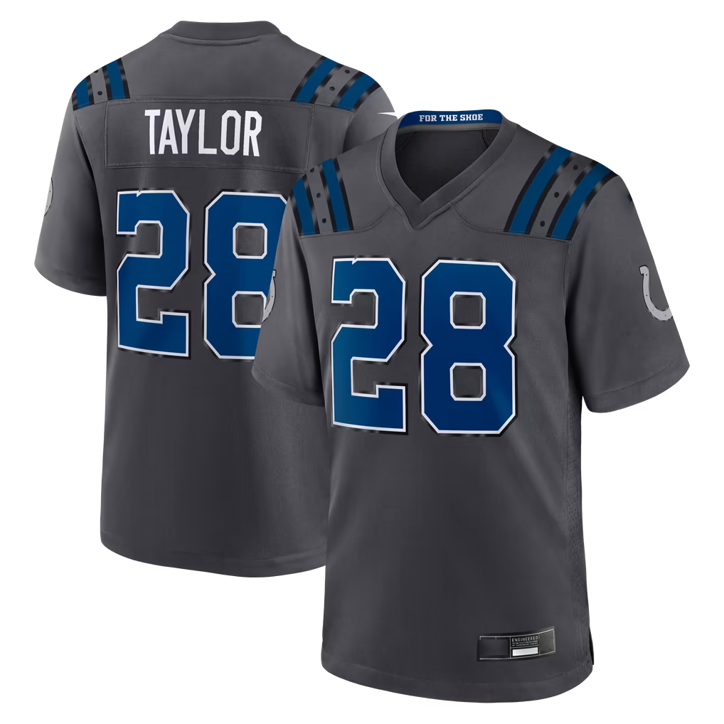 Reast IN.Colts #28 Jonathan Taylor Anthracite 2026 Rivalries Collection Game Stitched Jerseys