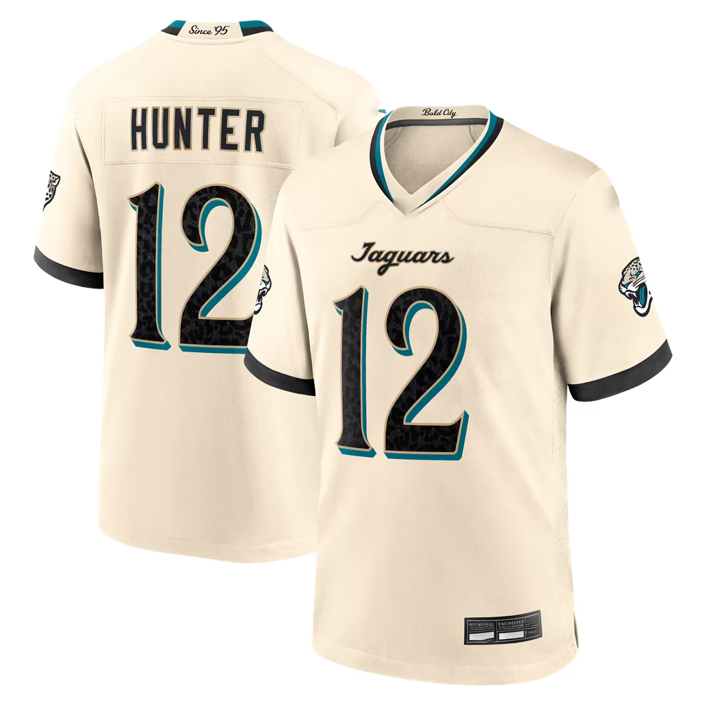 Reast J.Jaguars #12 Travis Hunter Natural 2026 Rivalries Collection Game Stitched Jerseys