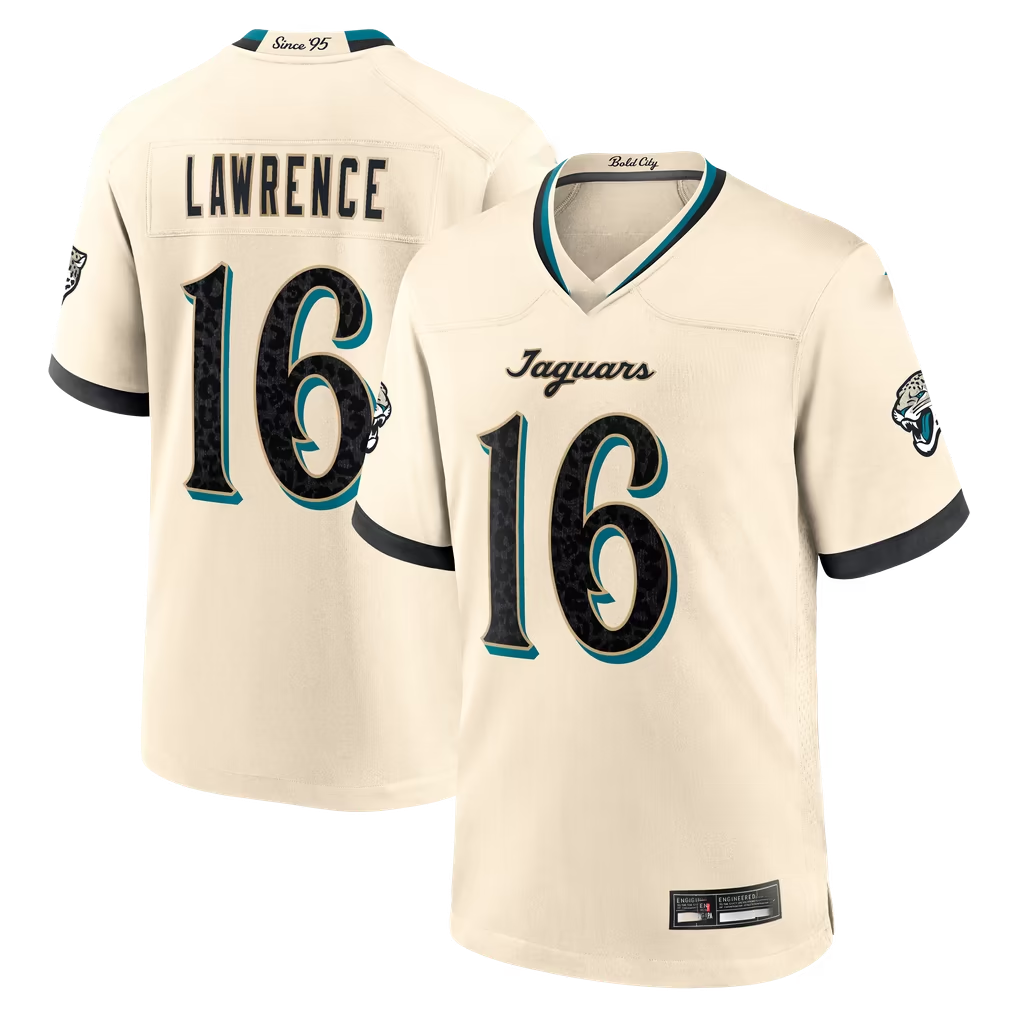 Reast J.Jaguars #16 Trevor Lawrence Natural 2026 Rivalries Collection Limited Stitched Jerseys
