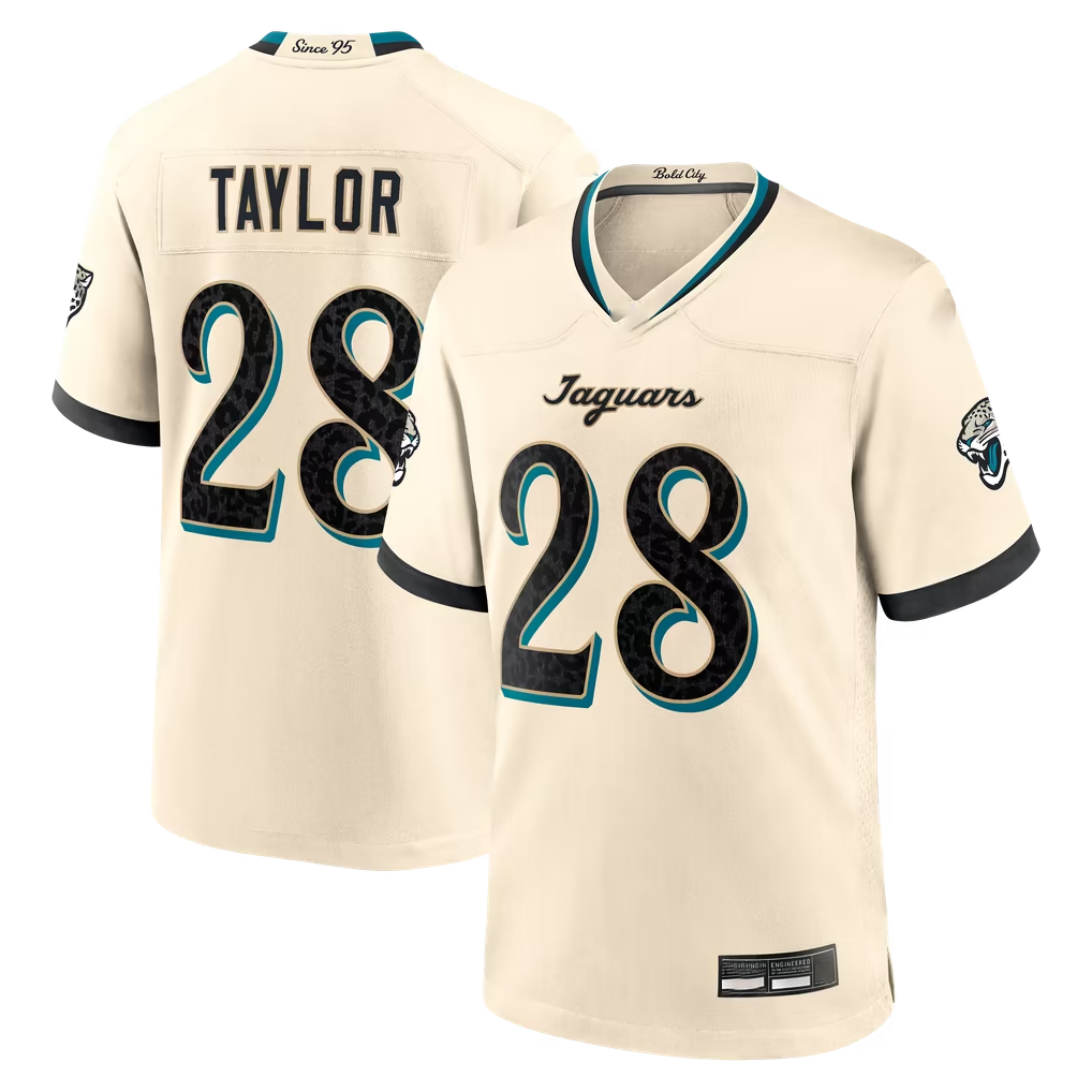 Reast J.Jaguars #28 Fred Taylor Natural  2026 Rivalries Collection Game Stitched Jerseys