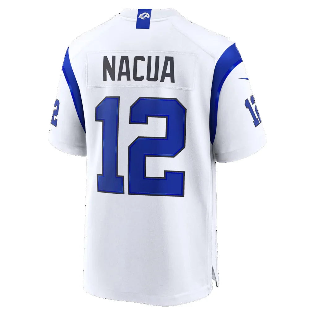 LA.Rams #12 Puka Nacua Fearsome White Game Jersey