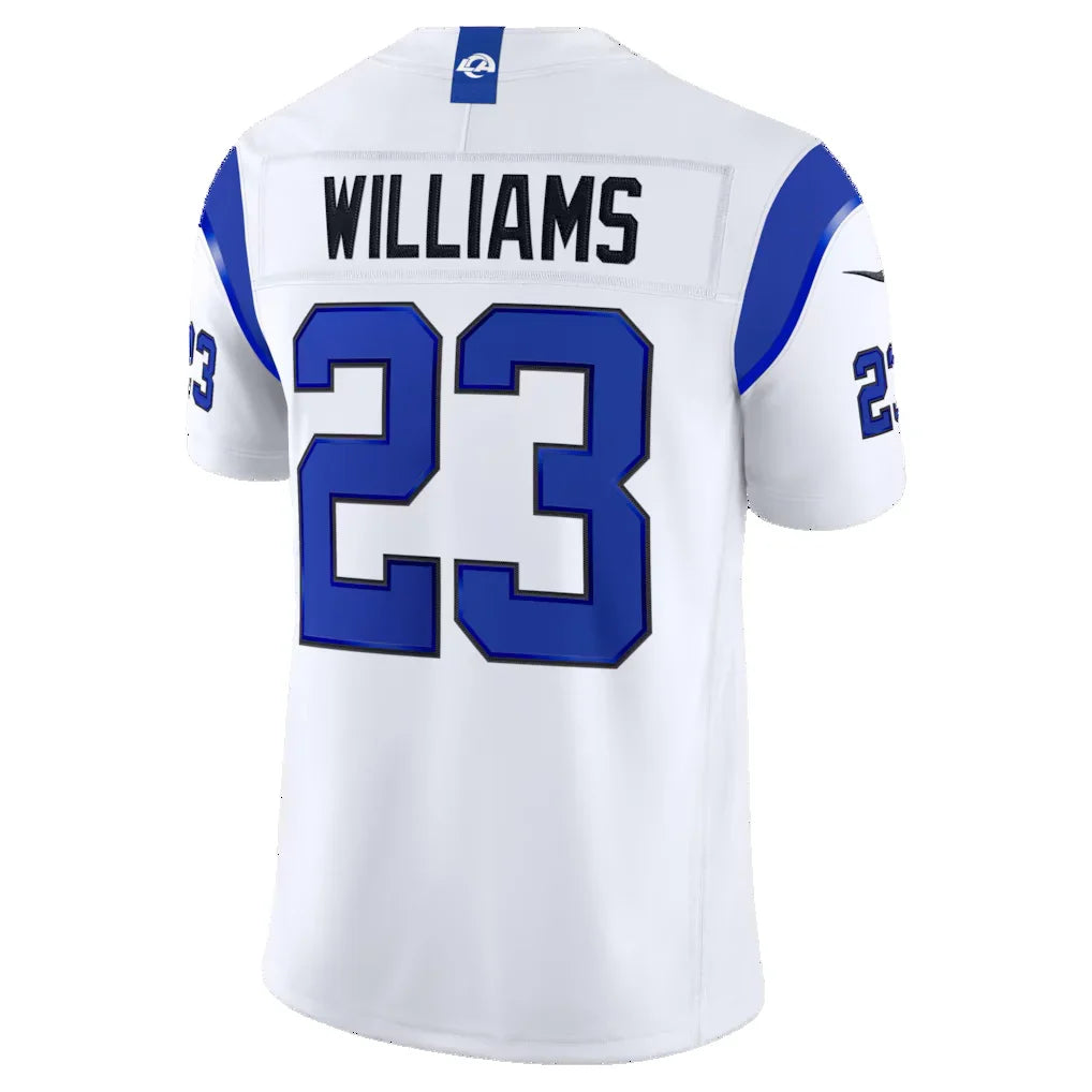 LA.Rams #23 Kyren Williams Fearsome White Vapor F.U.S.E. Stitched Limited Jersey