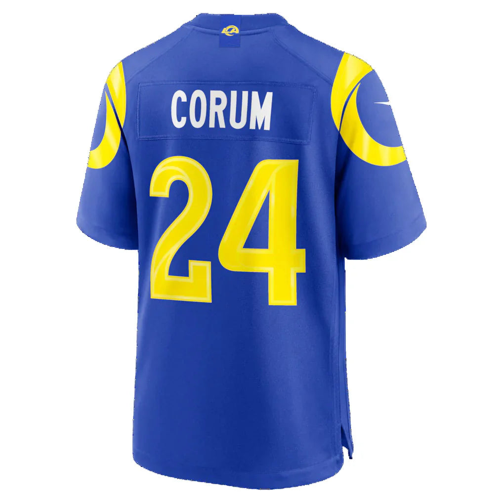 LA.Rams #24 Blake Corum Royal Game Jersey