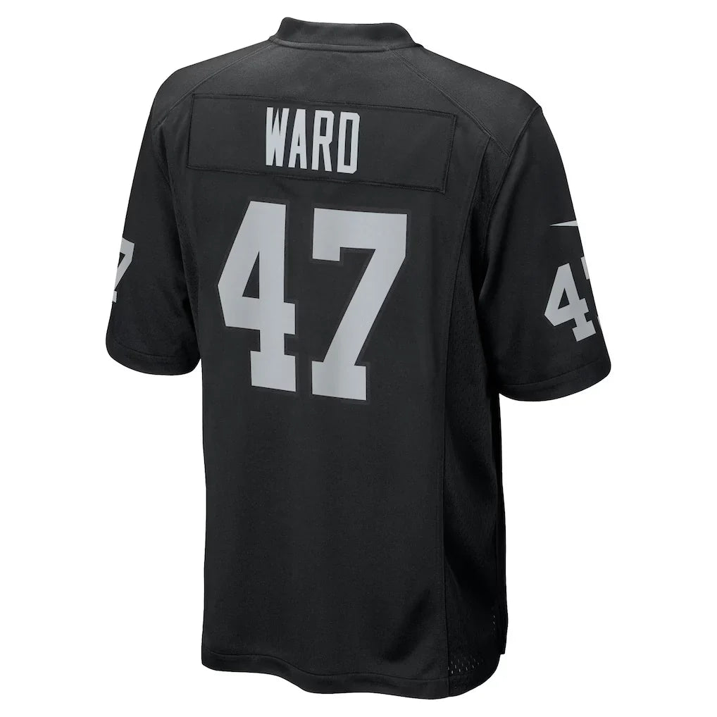 LV.Raiders #47 Alex Ward Black Team Game Jersey