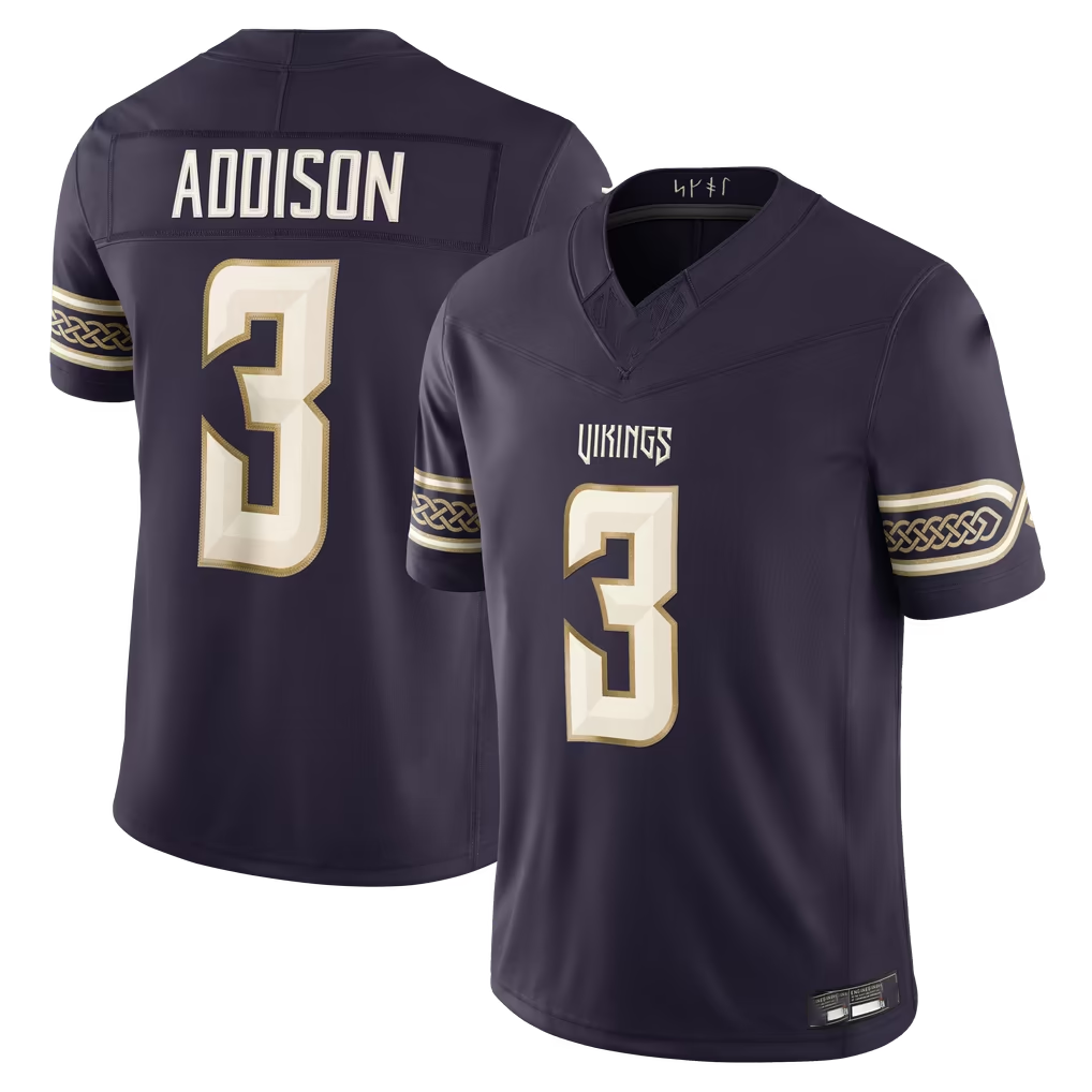 Reast MN.Vikings #3 Jordan Addison Purple 2026 Rivalries Collection Limited Stitched Jerseys
