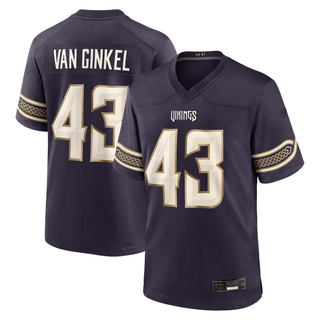 Reast MN.Vikings #43 Andrew Van Ginkel Purple 2026 Rivalries Collection Game Stitched Jerseys