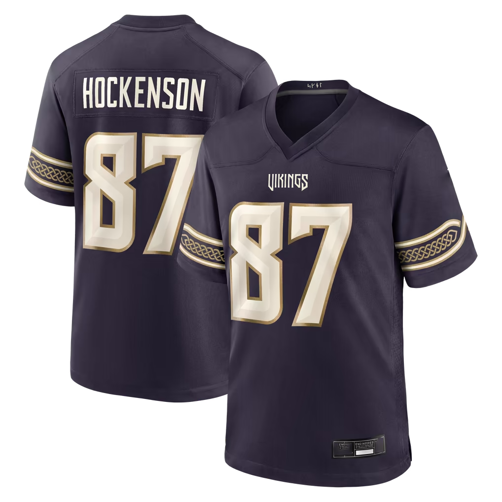 Reast MN.Vikings #87 T.J. Hockenson Purple 2026 Rivalries Collection Game Stitched Jerseys