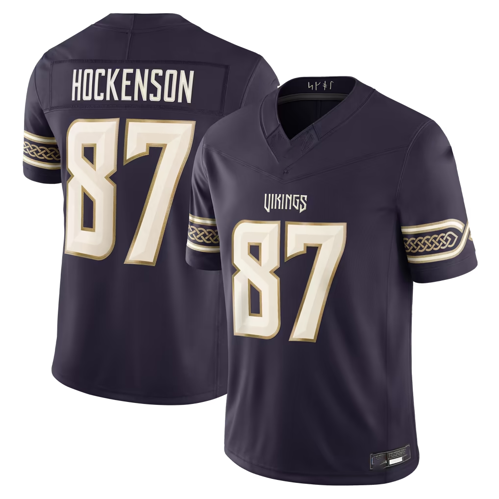 Reast MN.Vikings #87 T.J. Hockenson Purple 2026 Rivalries Collection Limited Stitched Jerseys