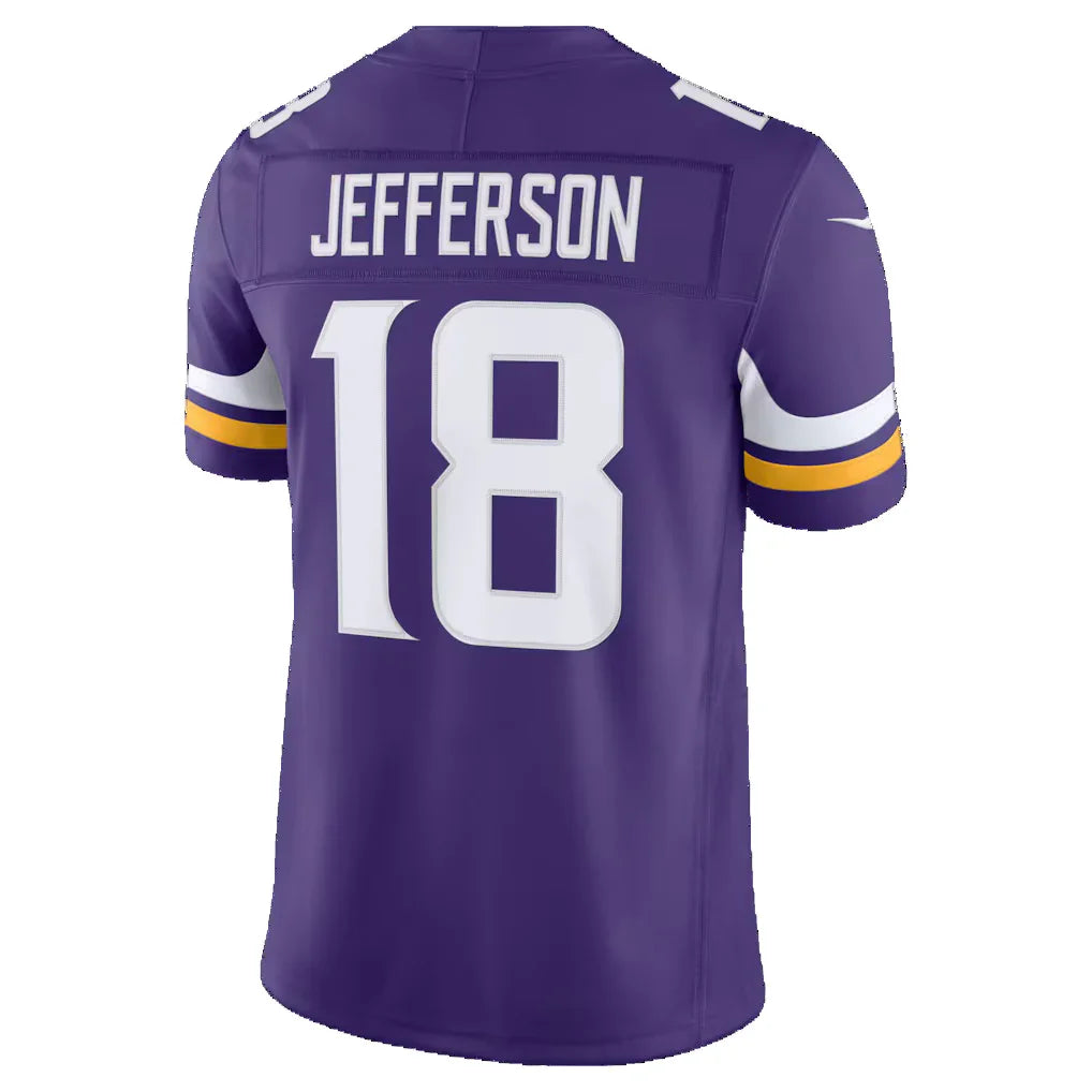 MN.Vikings #18 Justin Jefferson Purple Team Vapor F.U.S.E. Stitched Limited Jersey
