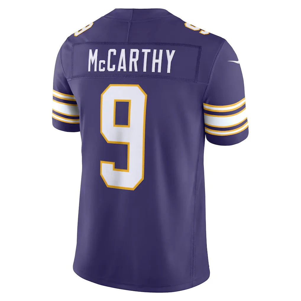 MN.Vikings #9 J.J. McCarthy Purple Alternate Classic Vapor F.U.S.E. Stitched Limited Jersey