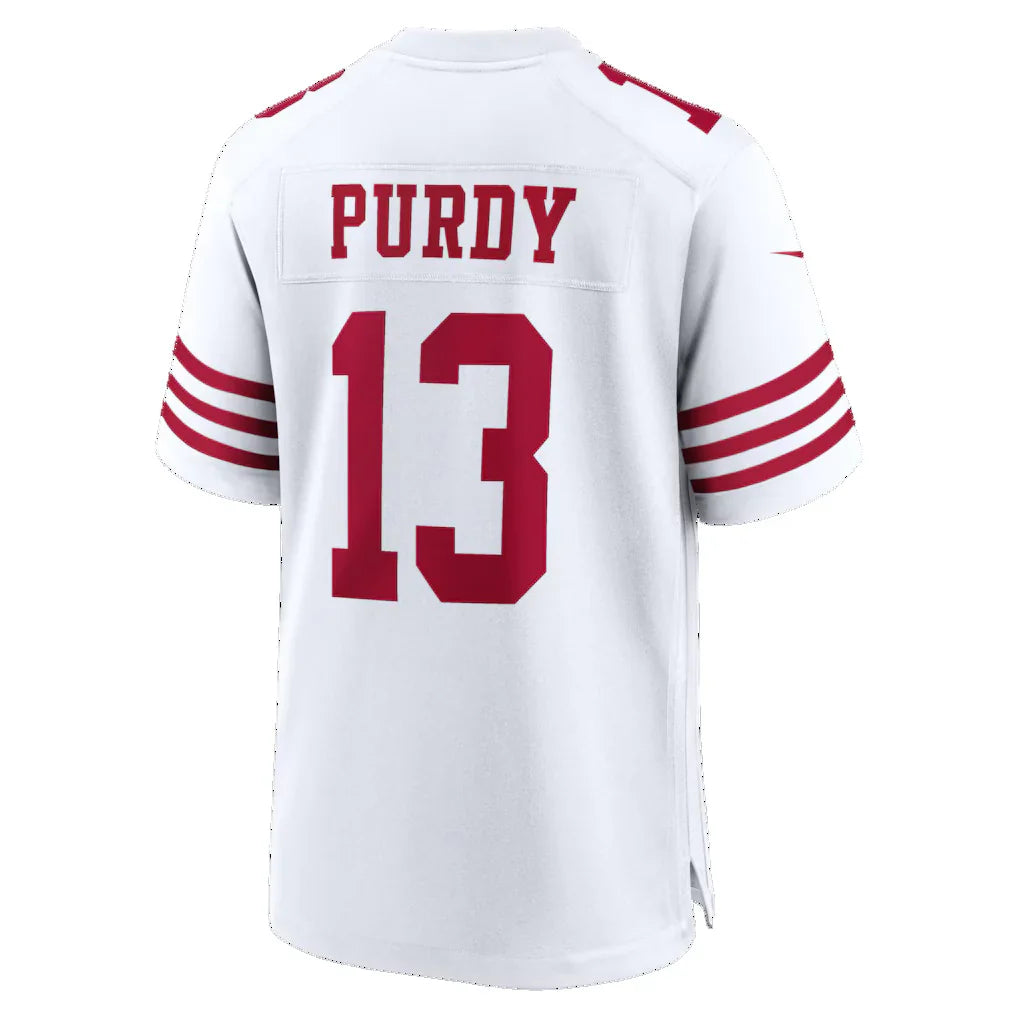 SF.49ers #13 Brock Purdy White 80th Anniversary Game Jersey