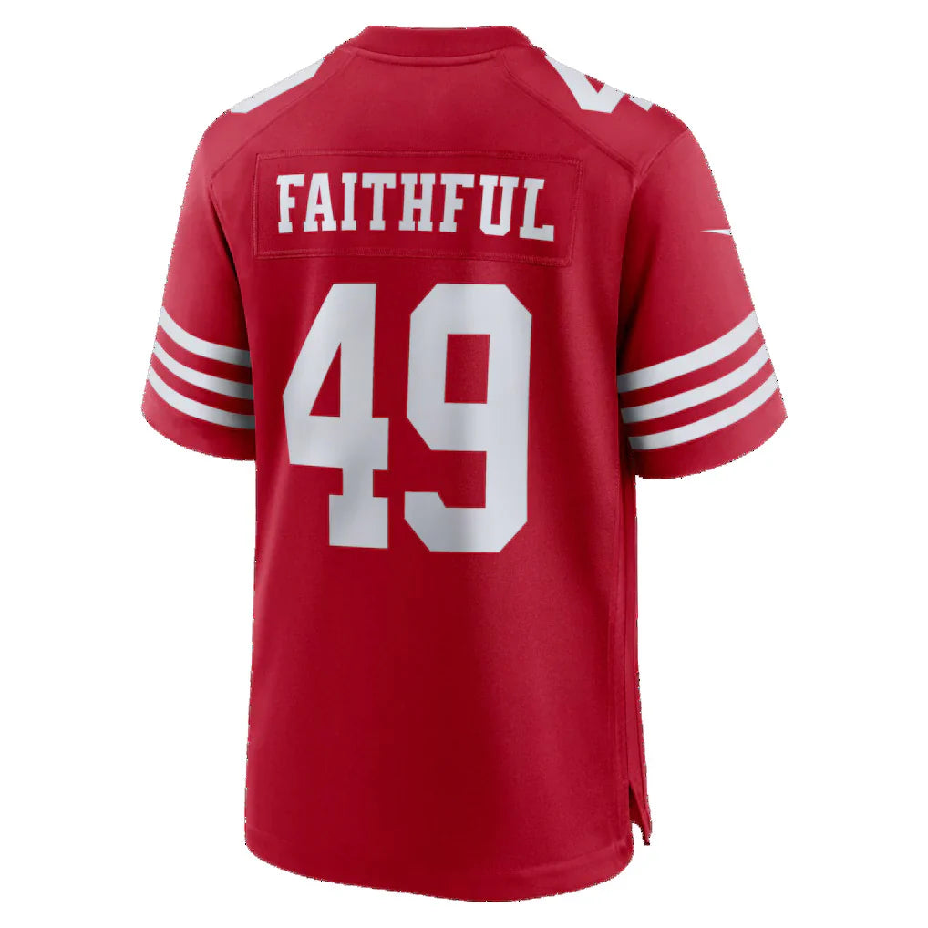 SF.49ers #49 The Faithful Scarlet 80th Anniversary Game Jersey