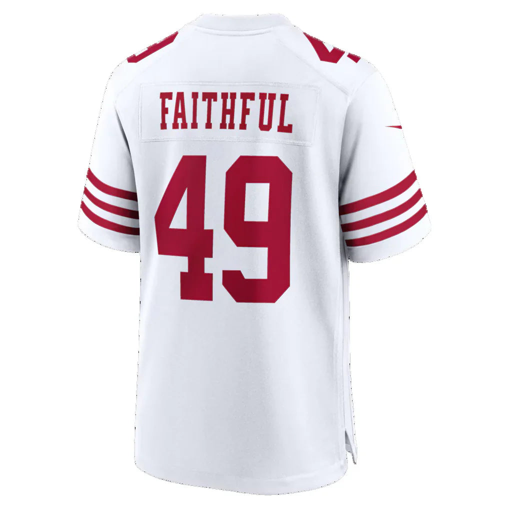 SF.49ers #49 The Faithful White 80th Anniversary Game Jersey