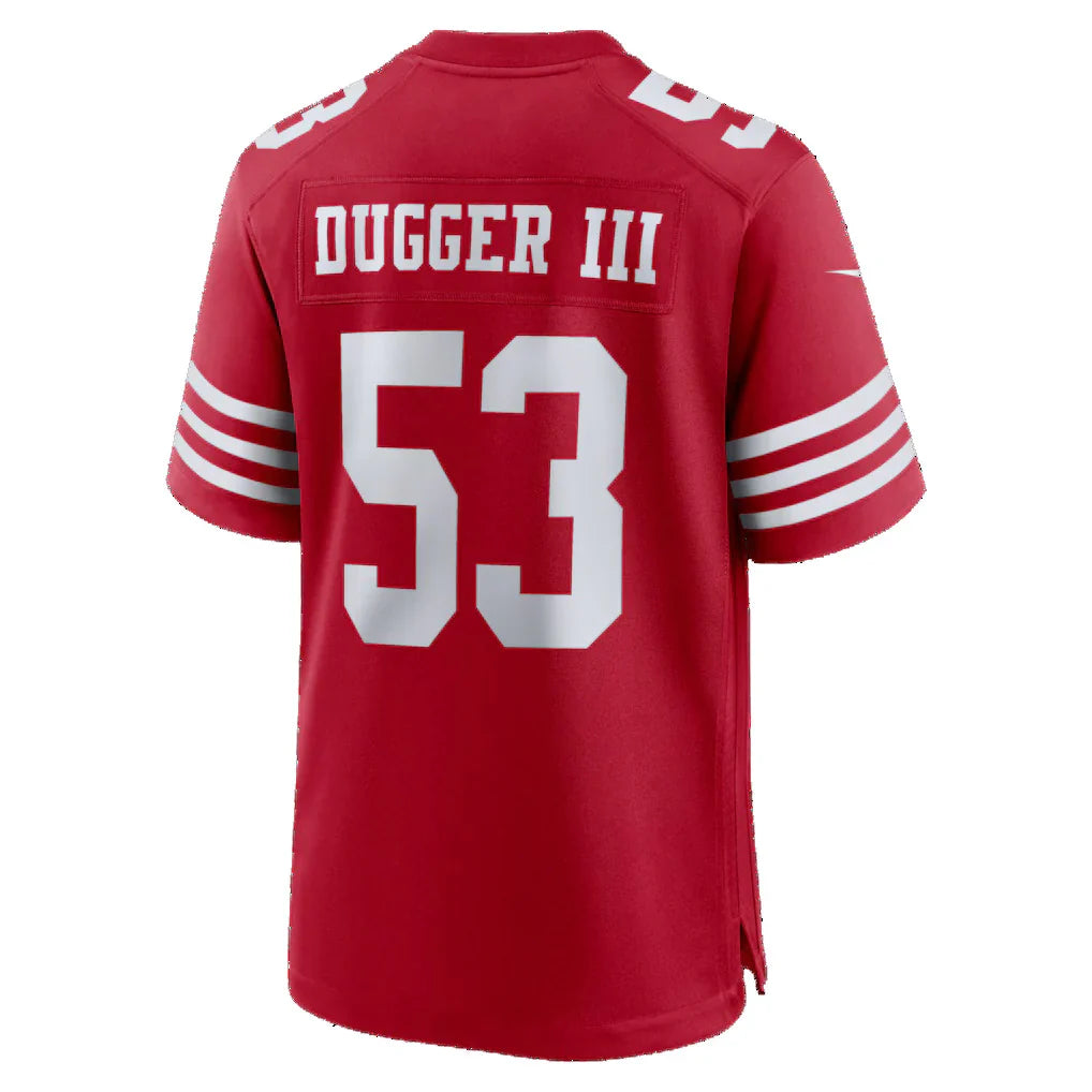 SF.49ers #53 Jaden Dugger Scarlet Team Game Jersey