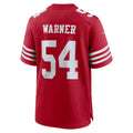 SF.49ers #54 Fred Warner Scarlet 80th Anniversary Game Jersey