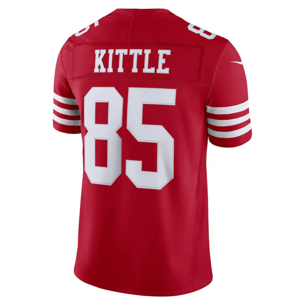 SF.49ers #85 George Kittle Scarlet Team Vapor F.U.S.E. Stitched Limited Jersey