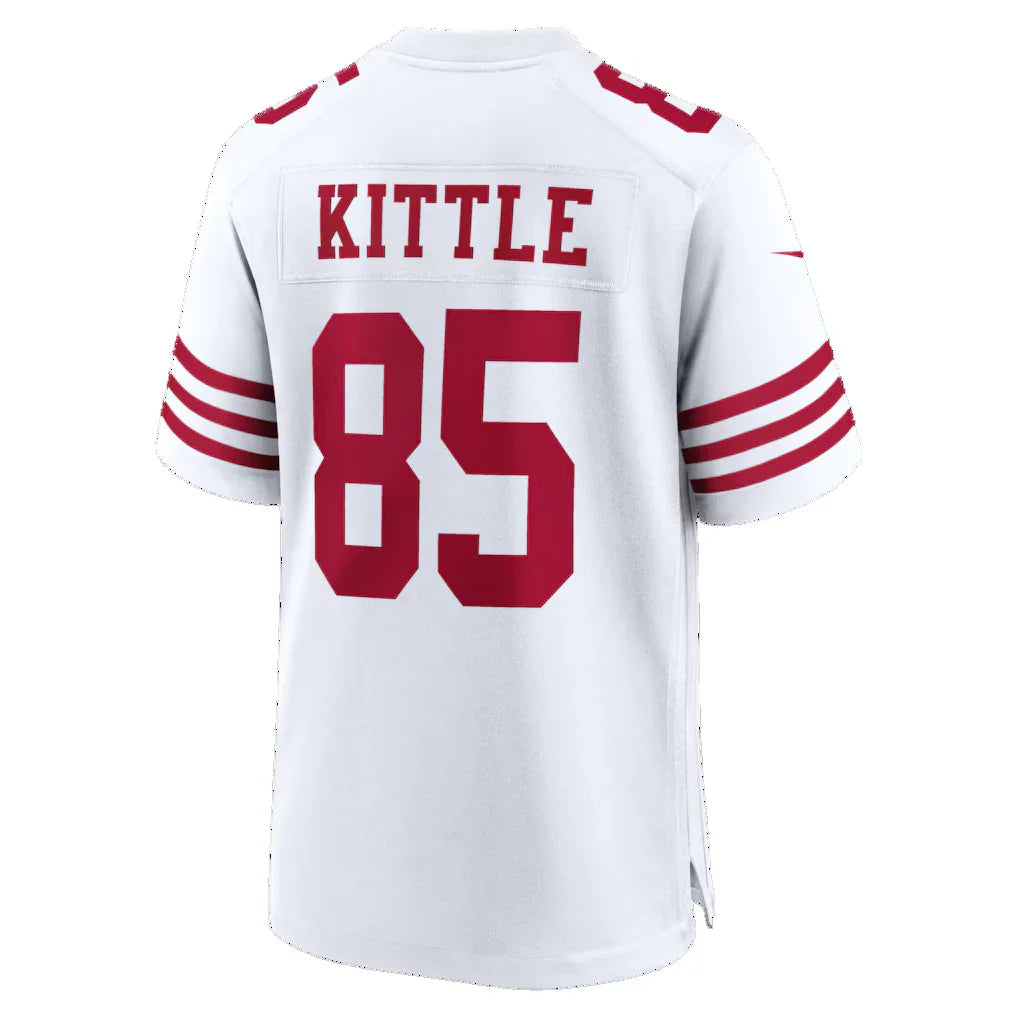 SF.49ers #85 George Kittle White 80th Anniversary Game Jersey