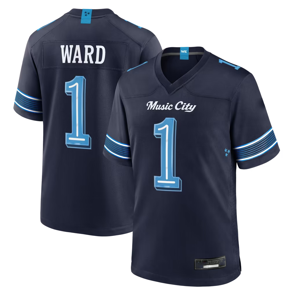 Reast T.Titans #1 Cameron Ward Navy 2026 Rivalries Collection Game Stitched Jerseys