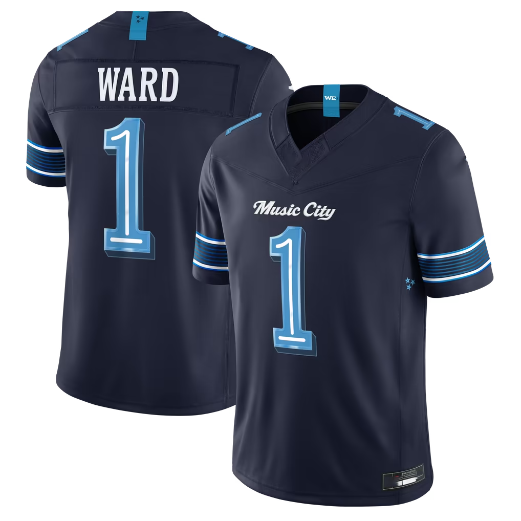 Reast T.Titans #1 Cameron Ward Navy 2026 Rivalries Collection Limited Stitched Jerseys